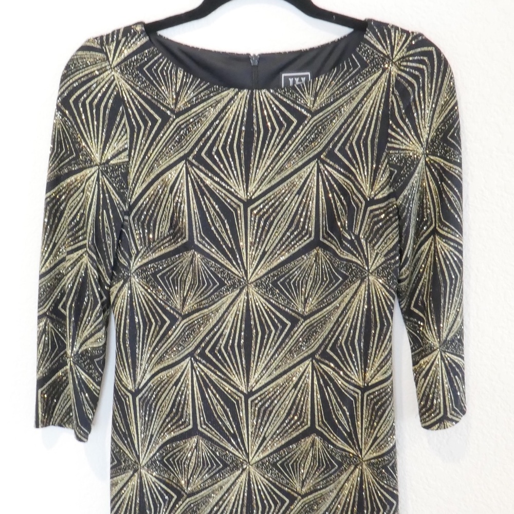 JH Evenings - Black & Gold Glitter Dress